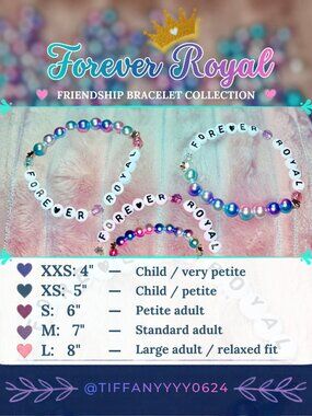 🌹 KC “Forever Royal” 7” Friendship Bracelet